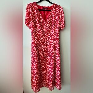 Vintage 90s Red and White Polka Dot Dress